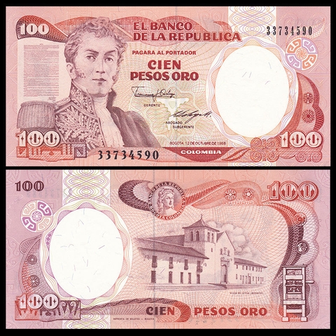 100 pesos Colombia 1988