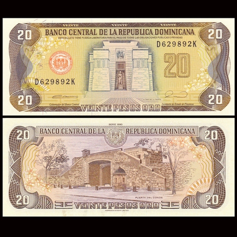 20 pesos Dominican 1990