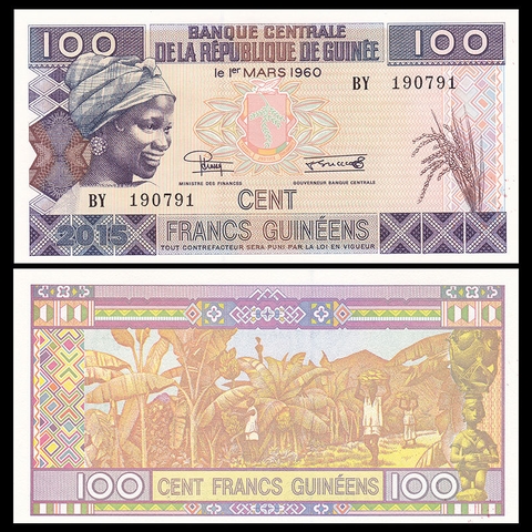 100 francs Guinea 2015