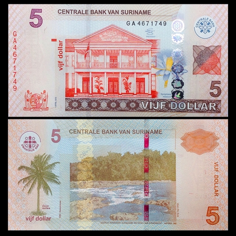 5 dollars Suriname 2012
