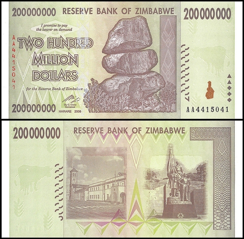 200 triệu dollars Zimbabwe 2008