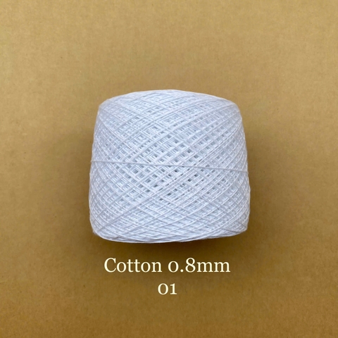 Sợi Cotton 0.8mm, 300g, đan móc áo, váy, khăn