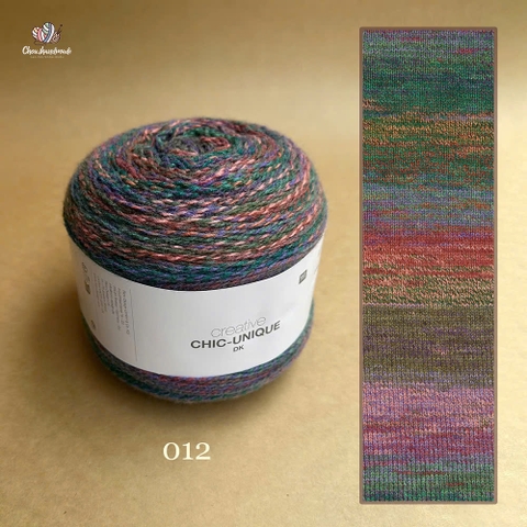 Len Creative Chic-Unique DK nhập từ Rico Design, đan móc áo, váy, khăn