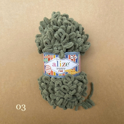 Cuộn len tết bằng tay Puffy Fine hãng Alize Yarns tết áo, khăn, vỏ gối, chăn, thảm, túi