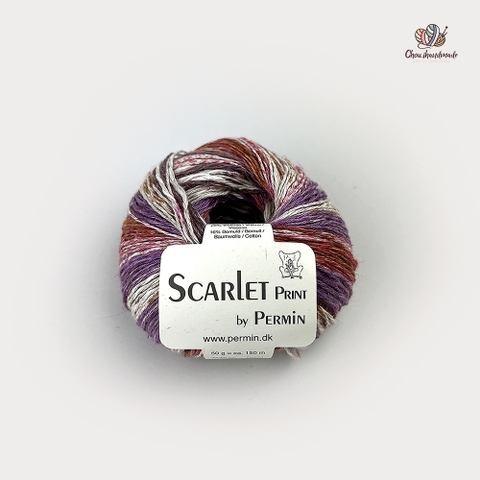 Sợi Scarlet Print, 50g - 150m, nhập từ Permin, dùng để đan móc áo, váy, khăn