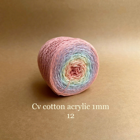 Sợi cầu vồng Cotton Acrylic 1.2mm, 250g