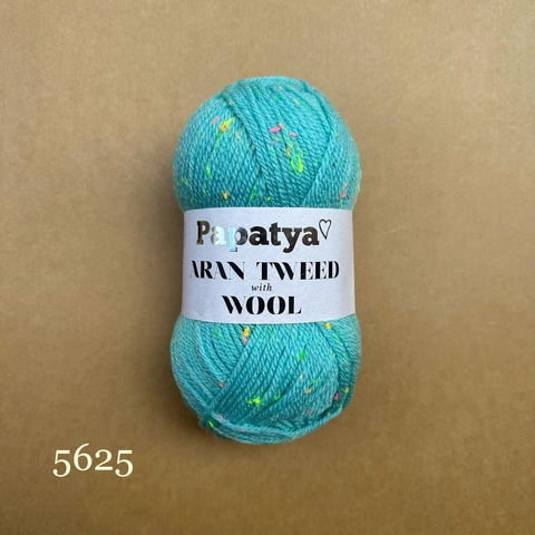 Len Aran Tweed - Papatya, 100g - 210m, dùng để đan móc