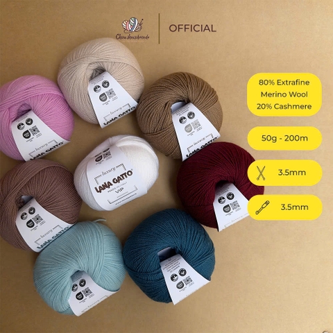 Len Vip - Lana Gatto, 50g - 200m, dùng để đan móc áo, khăn, váy