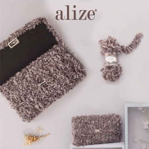 Len lông xù Puffy Fur nhập khẩu từ Alize Yarns, tết vỏ gối, thú bông, áo khoác