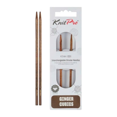 Cặp đầu kim đan rời gỗ Ginger Cubics 5inch - KnitPro