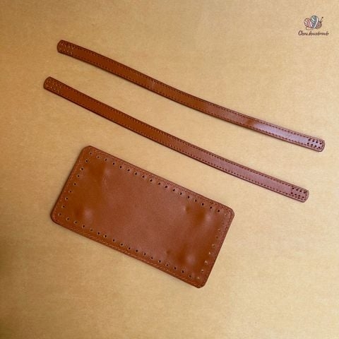 Set đế da và quai hình chữ nhật đục lỗ sẵn size 20x10cm