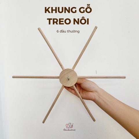Bộ khung gỗ treo nôi, dùng để đan móc đồ dùng nội thất, Chouihandmade