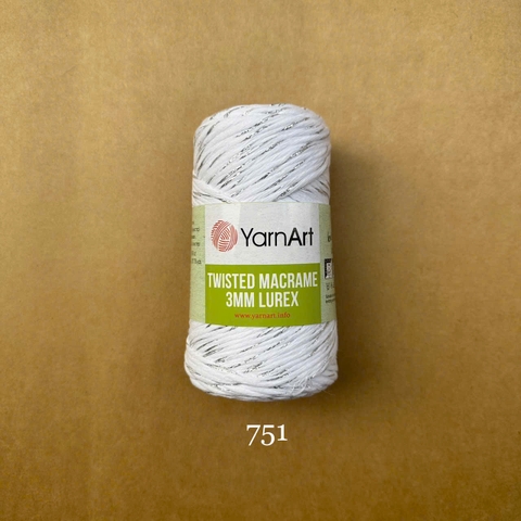 Sợi Twisted Macrame 3 MM Lurex nhập khẩu từ Yarnart, đan móc giỏ xách, nón, trang trí nội thất, vỏ ghế