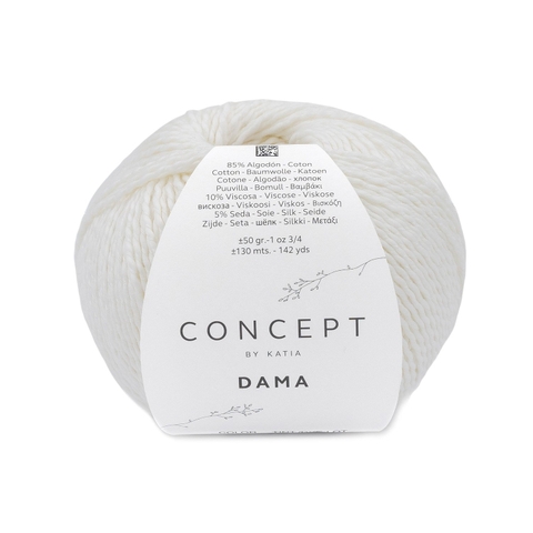 Sợi Dama - Katia, 50g - 130m, dùng để đan móc áo, khăn