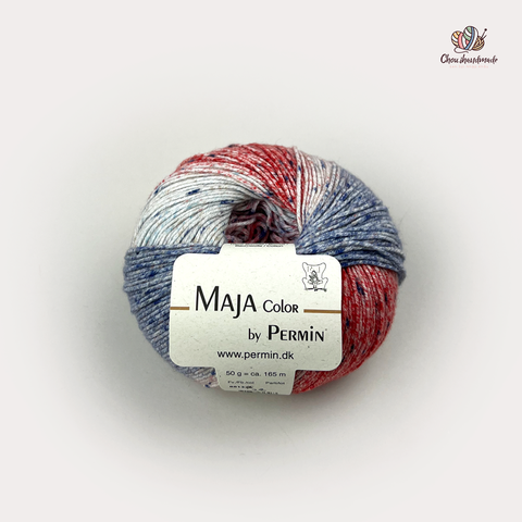 Sợi Maja Color, 50g - 165m, nhập từ Permin, dùng để đan móc áo, khăn, váy