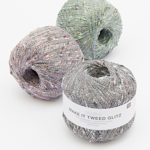 Sợi phẩy Creative Make It Tweed Glitz - Rico Design dùng để đan móc