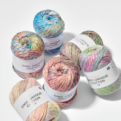 Sợi Creative Chic-Unique Cotton dk, 100g - 240m, nhập từ Rico Design, đan móc áo, khăn, váy