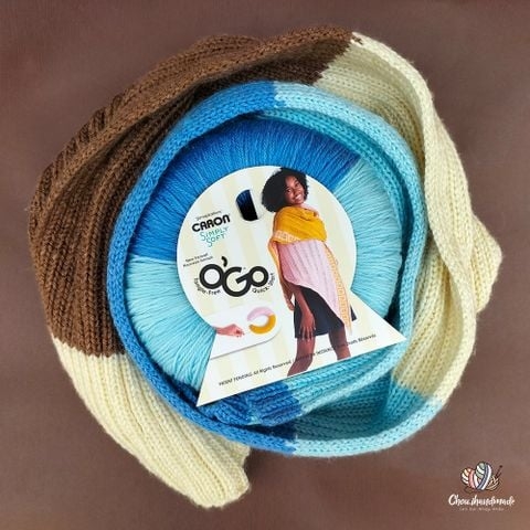 Len loang O'GO Simply Softy nhập khẩu từ Caron đan móc khăn, nón, chăn, áo, váy