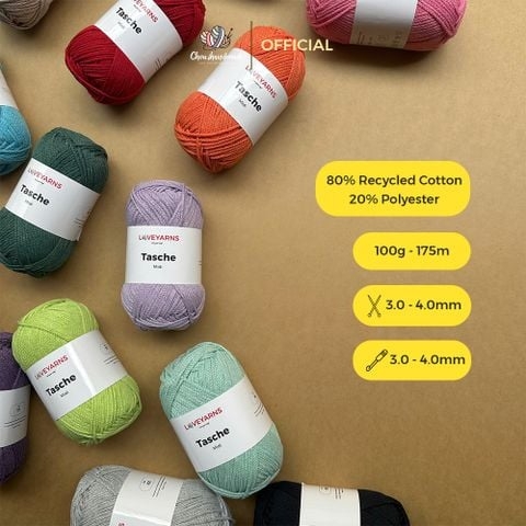 Sợi Tasche Midi nhập từ Loveyarns, đan móc túi, ví, giỏ xách