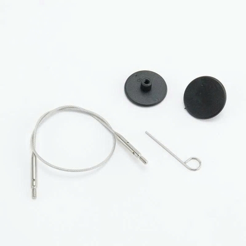 Bộ dây nối cố định làm bằng thép không gỉ GlideX, đầu màu bạc - Knitpro
