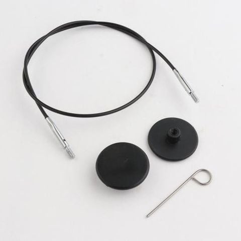 Bộ dây nối bằng thép bọc nilon màu đen, xoay 360 độ, đầu màu bạc ( Swivel Cord)