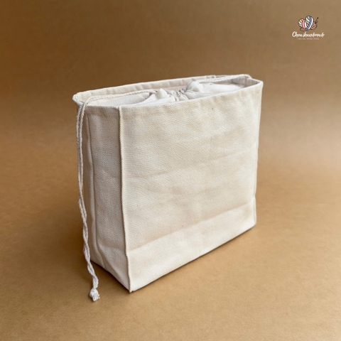 Lót túi rút hình chữ nhật, dài 20 x 8cm, cao 18cm - Chou.ihandmade, dùng lót trong túi đan móc handmade