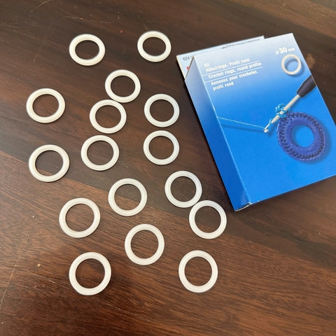 Bộ vòng tròn nhựa size 30mm (1 Set/30 cái), nhập từ Prym