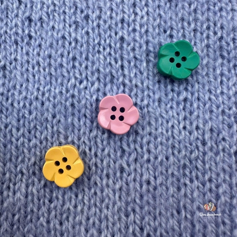 Gói 6 cúc áo 1.4cm, hình hoa, nhiều màu - Chou.ihandmade