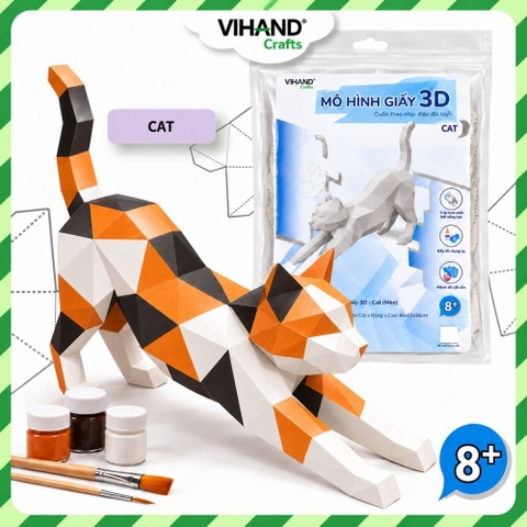 Bộ kit DIY Mô hình giấy 3D Cat tự láp ráp (MH-02)