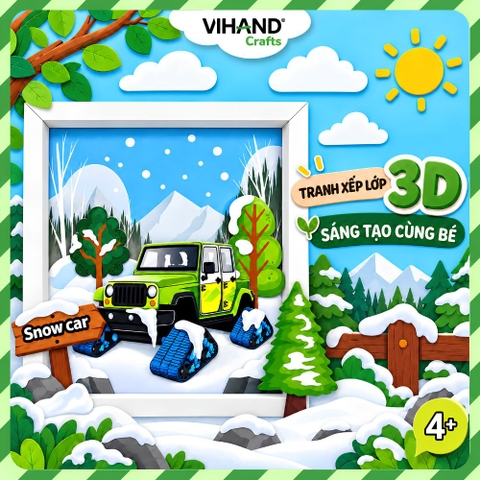 Bộ Kit DIY Tranh xếp lớp 3D Snow Car sáng tạo cho bé (LP-08)