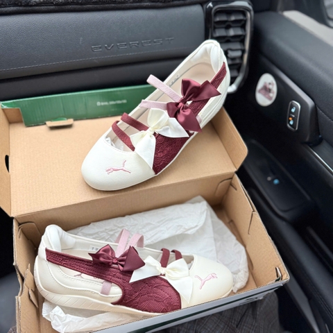 bb puma trắng đỏ nơ