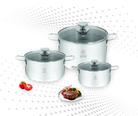 Bộ nồi 3 món nguyên khối đáy liền OGIER GSC01