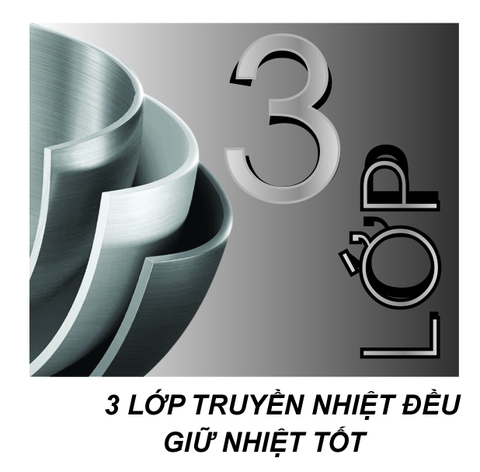 Bộ nồi 3 món nguyên khối đáy liền OGIER GSC01