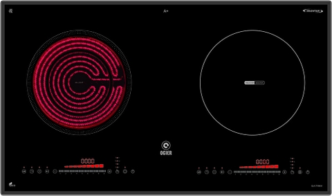 Bếp từ GLA 779MIX-1 induction & 1 ceramic-2 burner 730x430mm