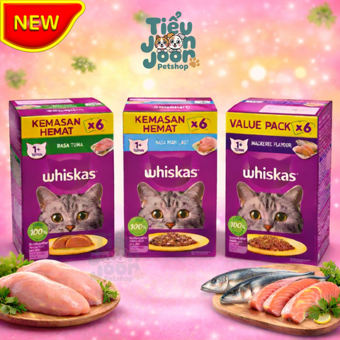 Pate mèo trưởng thành Whiskas Adult - Hộp 6 gói 80g
