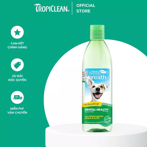 Nước vệ sinh răng miệng TropiClean Fresh Breath dành cho chó 473ml