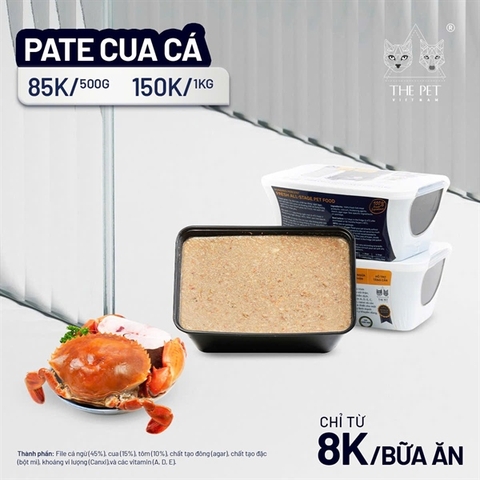 The Pet Pate cua cá (Mixed ocean fish and blue crab) hộp 500g