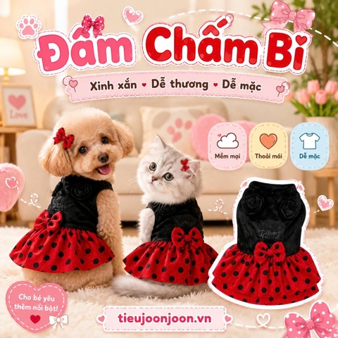 Đầm nơ chấm bi