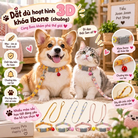 Dây dắt dù hoạt hình 3D khóa Ibone TRUNG