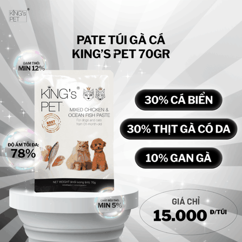 Pate King's Pet vị Gà cá 70g