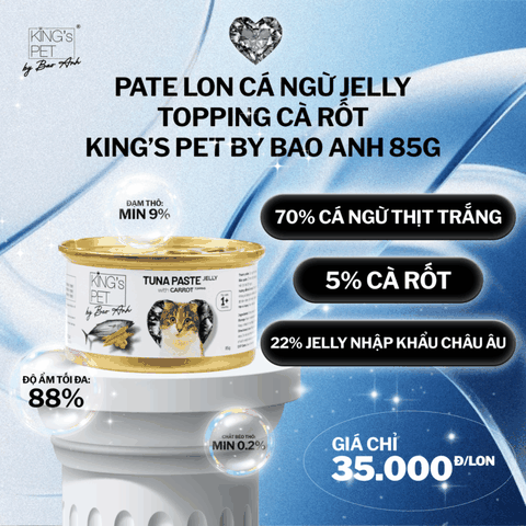 PATE LON CÁ NGỪ JELLY TOPPING CÀ RỐT KING'S PET BY BAO ANH 85G