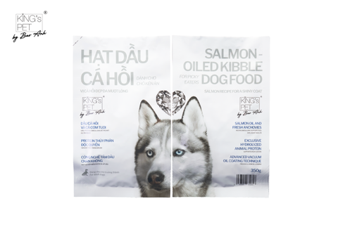 Hạt cho chó trưởng thành- hạt dầu cá hồi vị cá hồi đẹp da VCH King's Pet By Bao Anh 350g