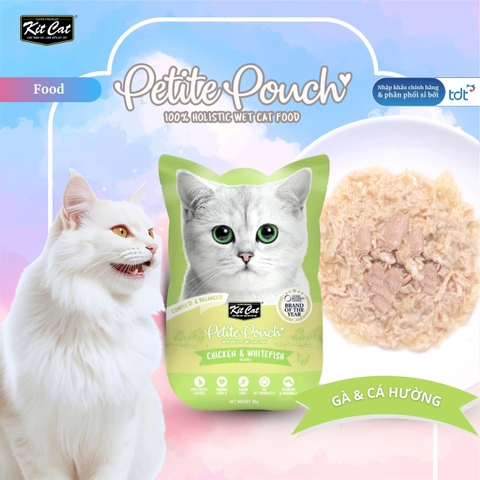 Pate Kit Cat Petite Pouch vị gà và cá hường 70g - Xanh Lá