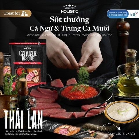 Súp thưởng Absolute Holistic Bisque Cá ngừ & trứng cá 60g
