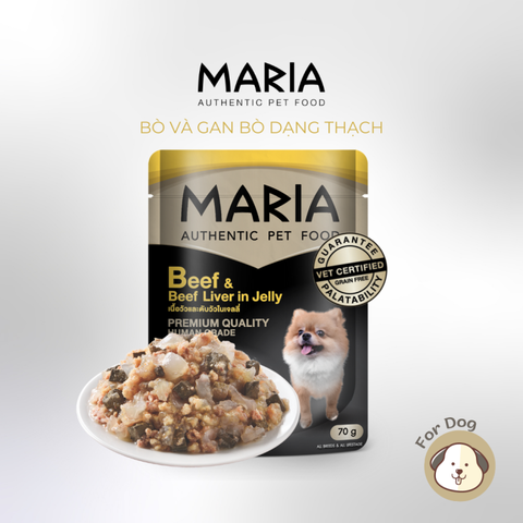 Pate chó Maria vị Bò và Gan Bò dạng thạch 70g