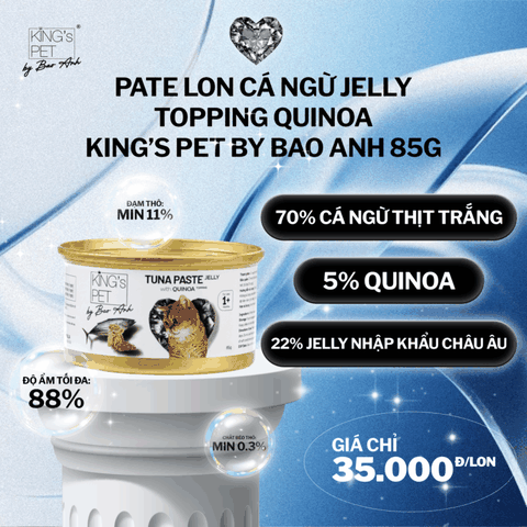 PATE LON CÁ NGỪ JELLY TOPPING QUINOA KING'S PET BY BAO ANH 85G