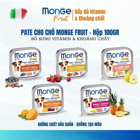 Pate chó cao cấp Ý Monge FRUIT hộp 100g