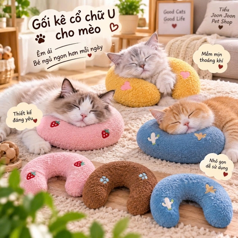 Gối kê cổ chữ U cho mèo