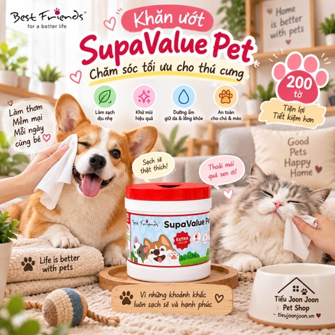 Khăn ướt Best Friends chăm sóc tối ưu cho thú cưng (200 tờ) - canister