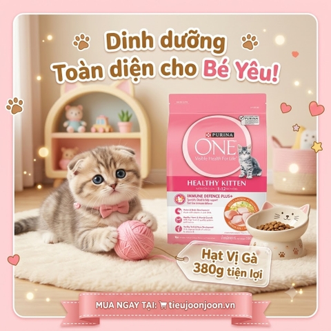 Hạt Cho Mèo Con Purina ONE Healthy Kitten Vị Gà 380g